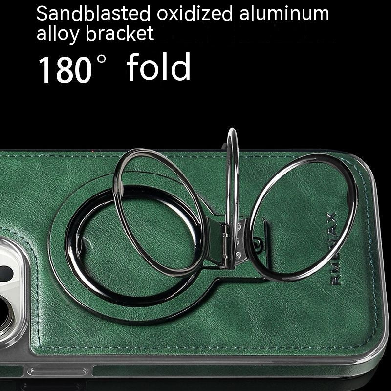 Tech&Guard Magnetic Leather Case - Drop-Resistant Kickstand for iPhone 11/12/13/14/15