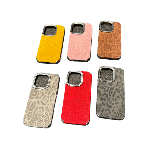 Tech&Guard Minimalist Leopard-Print Phone Case for iPhone 11/12/13/14/15/16/17