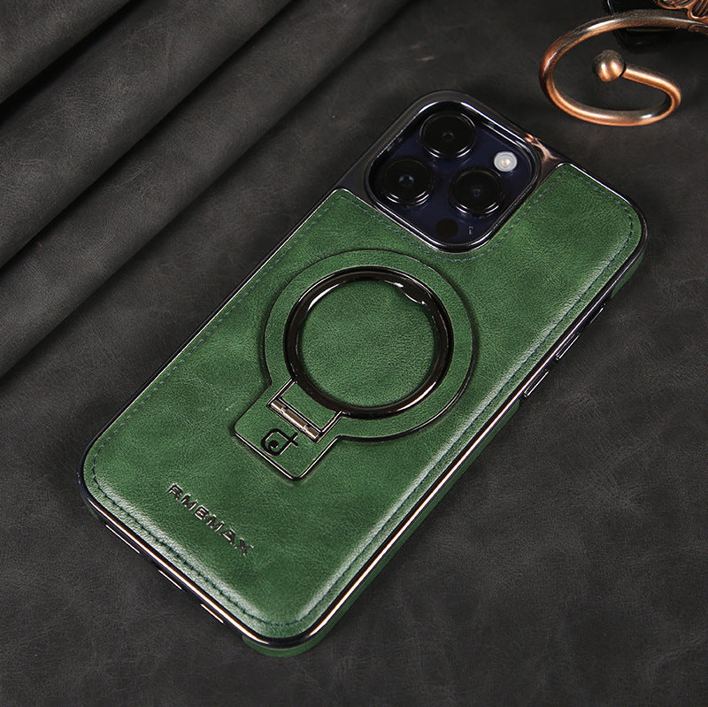 Tech&Guard Magnetic Leather Case - Drop-Resistant Kickstand for iPhone 11/12/13/14/15