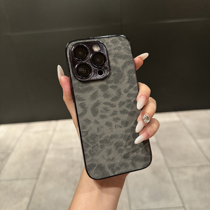 Tech&Guard Minimalist Leopard-Print Phone Case for iPhone 11/12/13/14/15/16/17